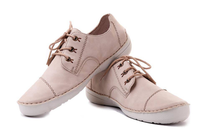 RIEKER 52520-62 beige, półbuty damskie