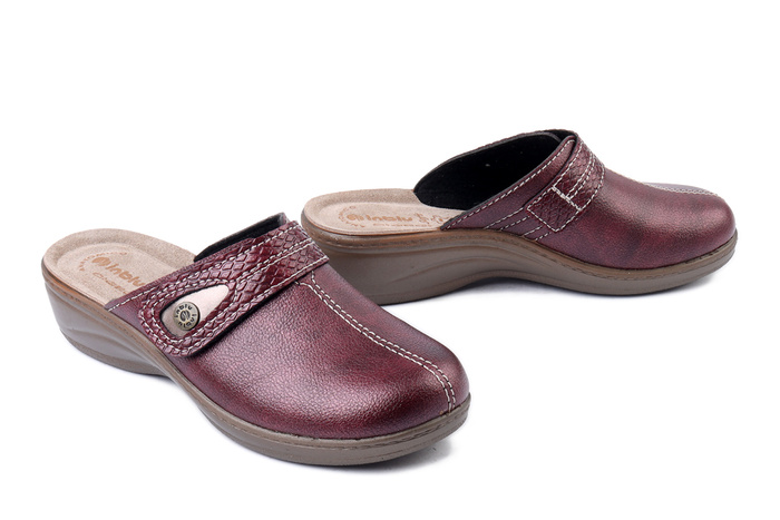 INBLU LY-80 016 bordowy, kapcie damskie