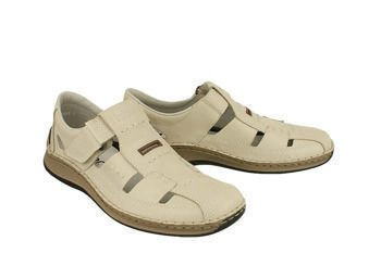 RIEKER 05284-60 beige, półbuty letnie męskie