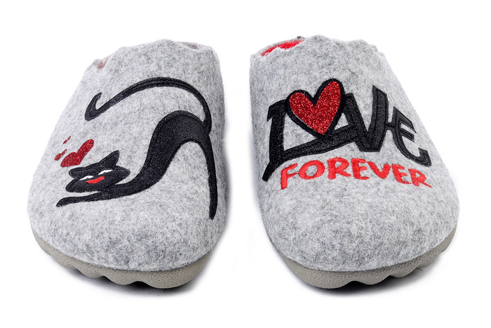 MANITU 320091-91 hellgrau, kapcie damskie