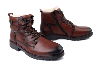 RIEKER TEX 32029-24 brown, trzewiki męskie