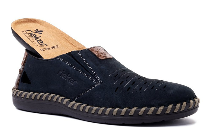 RIEKER B2457-14 blue, półbuty męskie