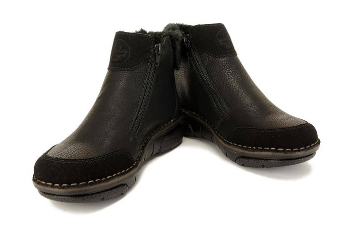 RIEKER 73352-00 black, botki damskie