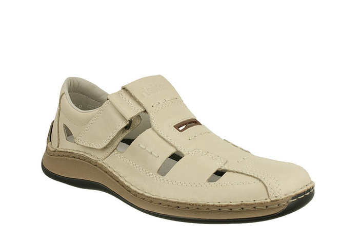 RIEKER 05284-60 beige, półbuty letnie męskie