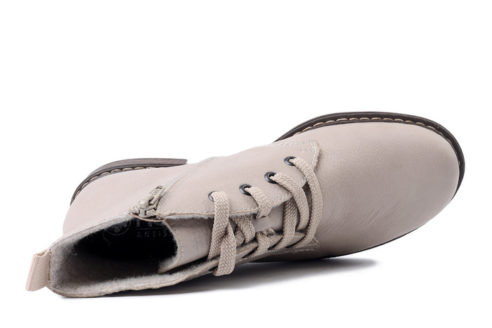 RIEKER 71205-62 beige, trzewiki damskie