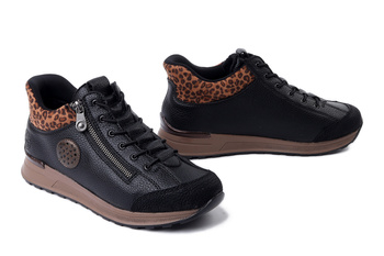 RIEKER N1457-00 black, trzewiki damskie