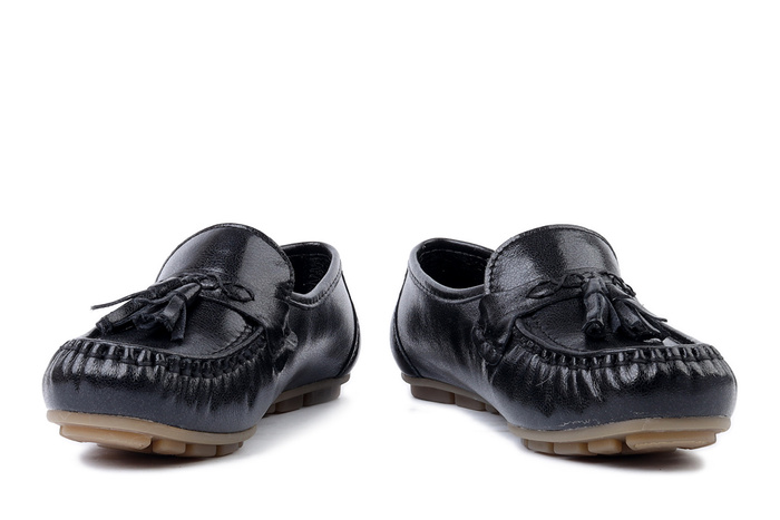 SOLO 018W czarny napl., półbuty damskie