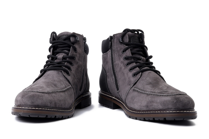 RIEKER TEX 13744-45 grey, trzewiki męskie