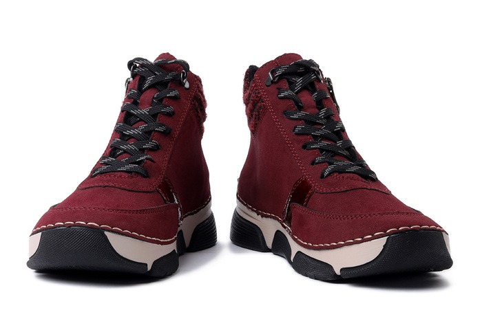 RIEKER 45960-35 red, trzewiki damskie