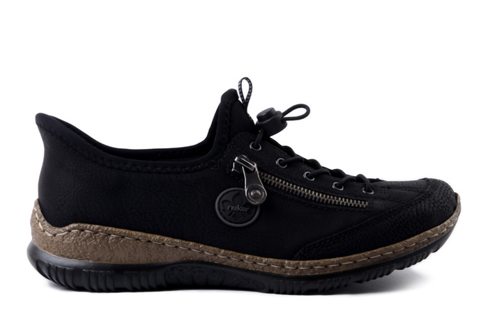 RIEKER N3267-01 black, półbuty damskie