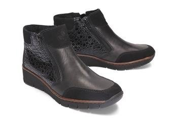 RIEKER 53782-00 black, botki damskie