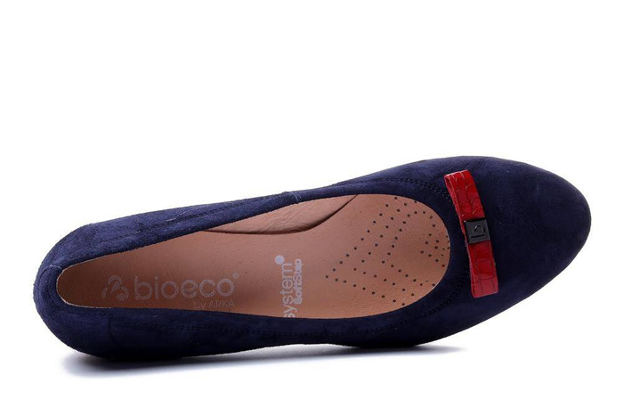 BIOECO BY ARKA 6015 1217+2075 granat, czółenka damskie