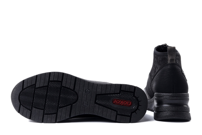 RIEKER N9362-01 black combination, botki damskie