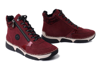 RIEKER 45960-35 red, trzewiki damskie