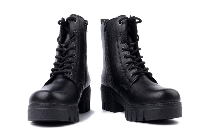 RIEKER 74530-00 black, trzewiki damskie