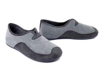 MANITU 240006-91 hellgrau, kapcie męskie