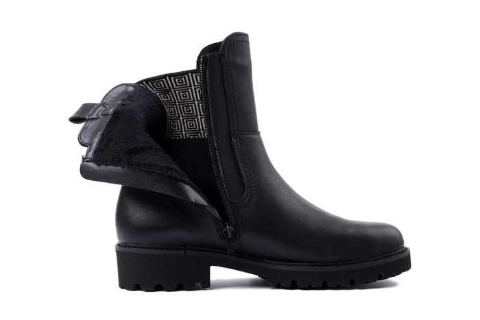 RIEKER REMONTE D8694-03 black combination, botki damskie
