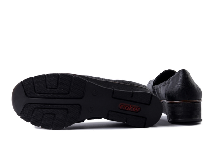 RIEKER 53797-00 black, półbuty damskie