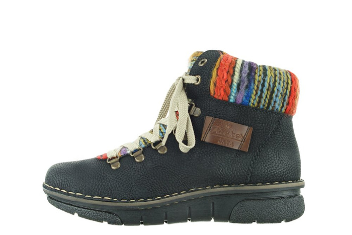 RIEKER 73343-00 black combiantion, trzewiki damskie
