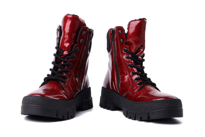 RIEKER Y0220-33 red, trzewiki damskie
