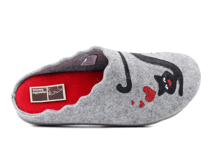 MANITU 320091-91 hellgrau, kapcie damskie