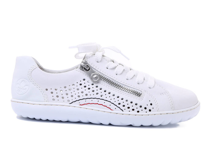 RIEKER 52824-80 white, półbuty damskie