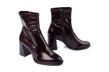 TAMARIS 1-25357-41 568 merlot patent, botki damskie