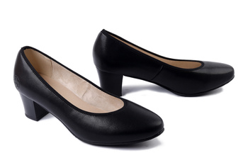 RIEKER 44650-04 black, czółenka damskie