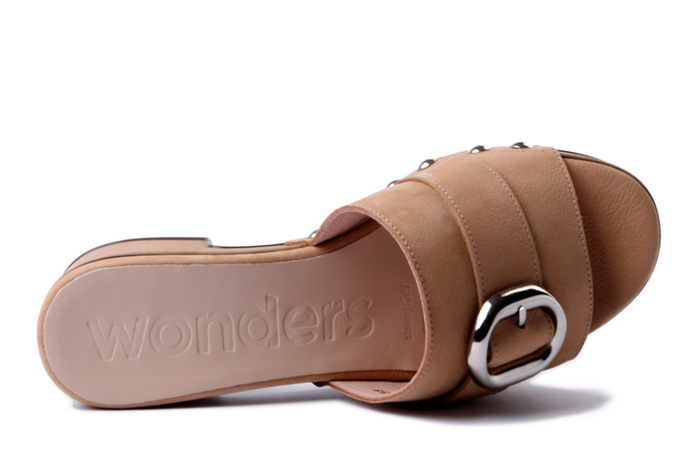 WONDERS D-8852-P sand, klapki damskie