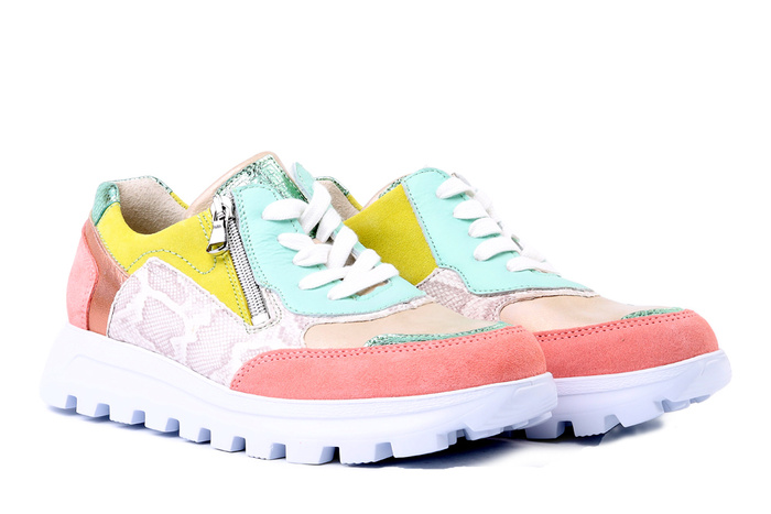 WALDLAUFER 993004909328 melon grun lightgold, półbuty damskie