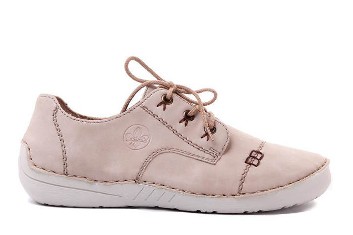 RIEKER 52520-62 beige, półbuty damskie
