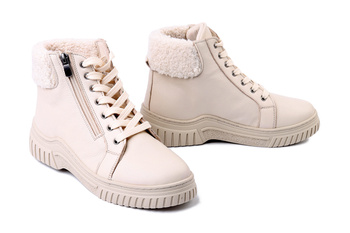 MANITU 990690-81 offwhite, trzewiki damskie