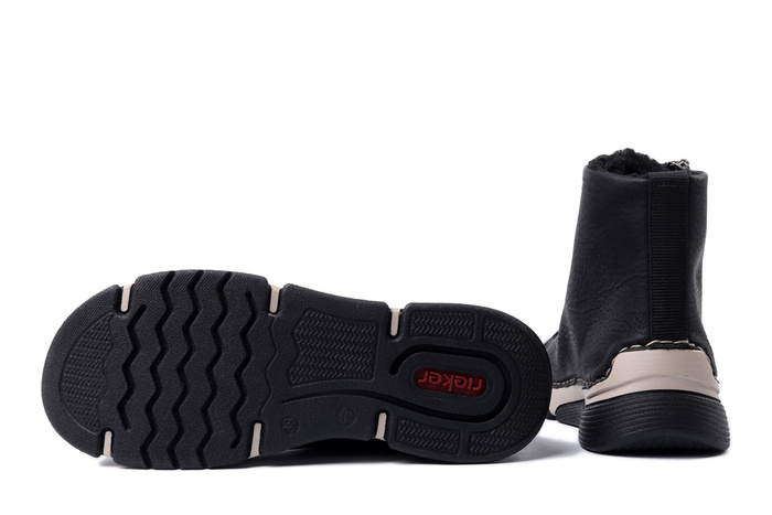 RIEKER 45920-01 black, trzewiki damskie
