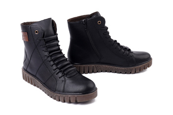 RIEKER Y3421-00 black, trzewiki damskie