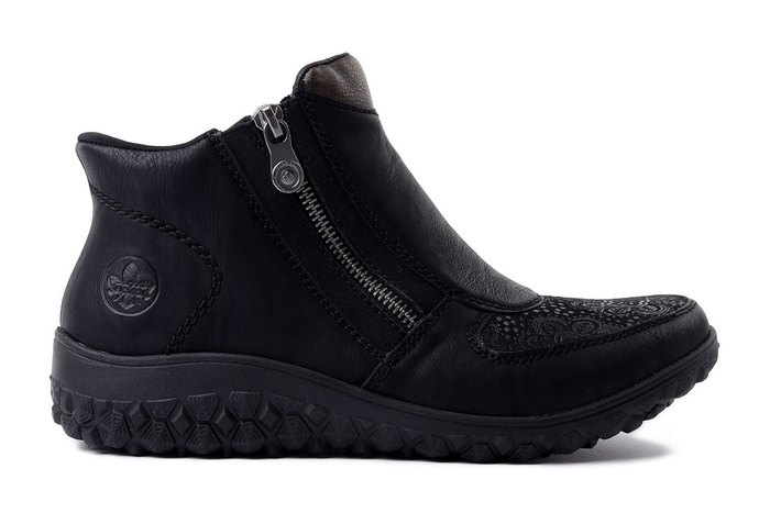 RIEKER 59558-00 black, botki damskie