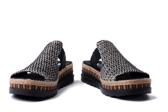 RIEKER V7953-00 black combination, klapki damskie
