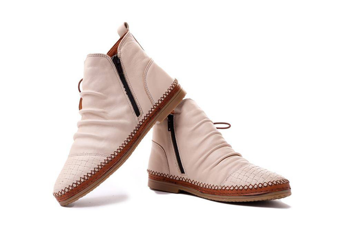 MANITU 990053-81 offwhite, botki damskie