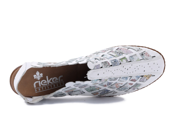 RIEKER 46778-80 white combination, sandały damskie