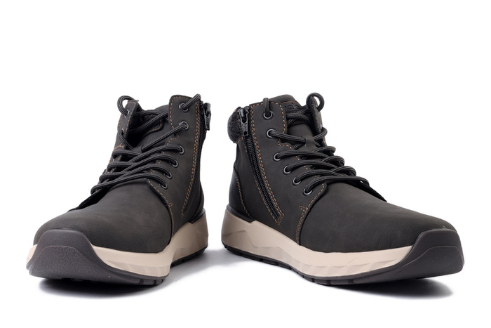 RIEKER TEX 11502-45 grey, trzewiki męskie