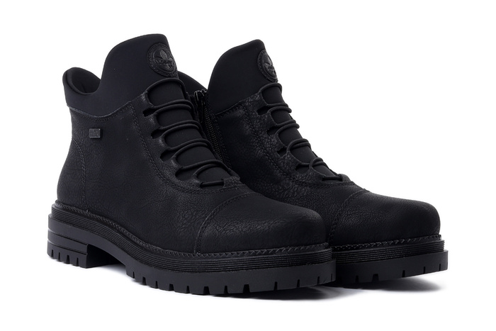 RIEKER TEX Y3163-00 black, trzewiki damskie