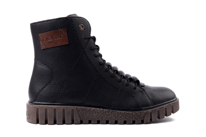 RIEKER Y3421-00 black, trzewiki damskie