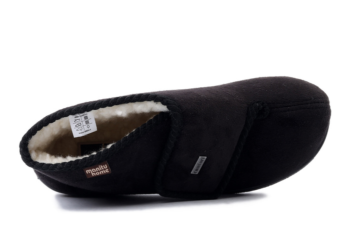 MANITU 270003-1 schwarz, kapcie męskie
