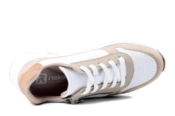 RIEKER N5204-80 white combination, półbuty damskie