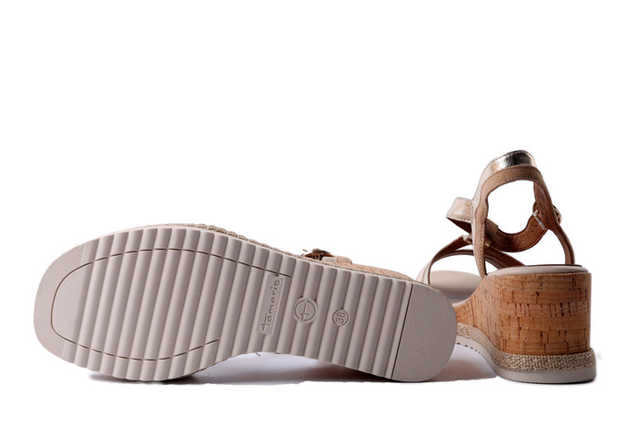TAMARIS 1-28358-44 942 M2835844 lt. gold comb, sandały damskie