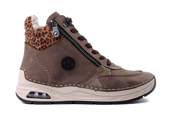 RIEKER 44565-25 brown, trzewiki damskie