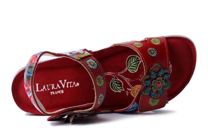LAURA VITA 0006700 BRCYANO12 rouge, sandały damskie