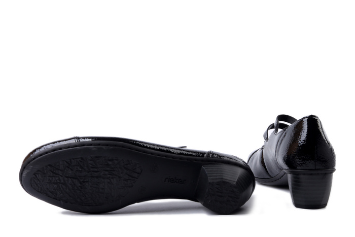 RIEKER 41758-00 black, czółenka damskie