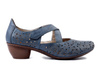 RIEKER 43773-12 blue, czółenka damskie