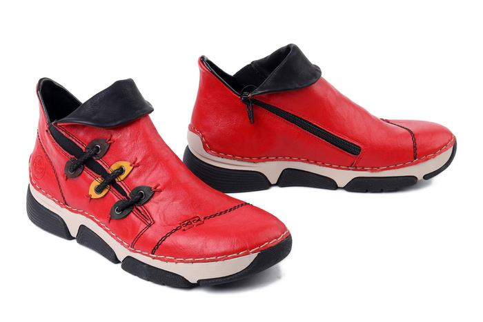 RIEKER 45983-33 red, botki damskie