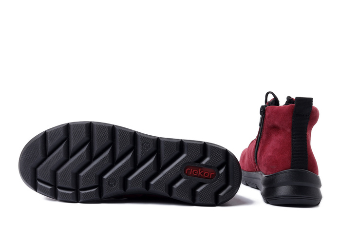 RIEKER Z0022-36 red, trzewiki damskie